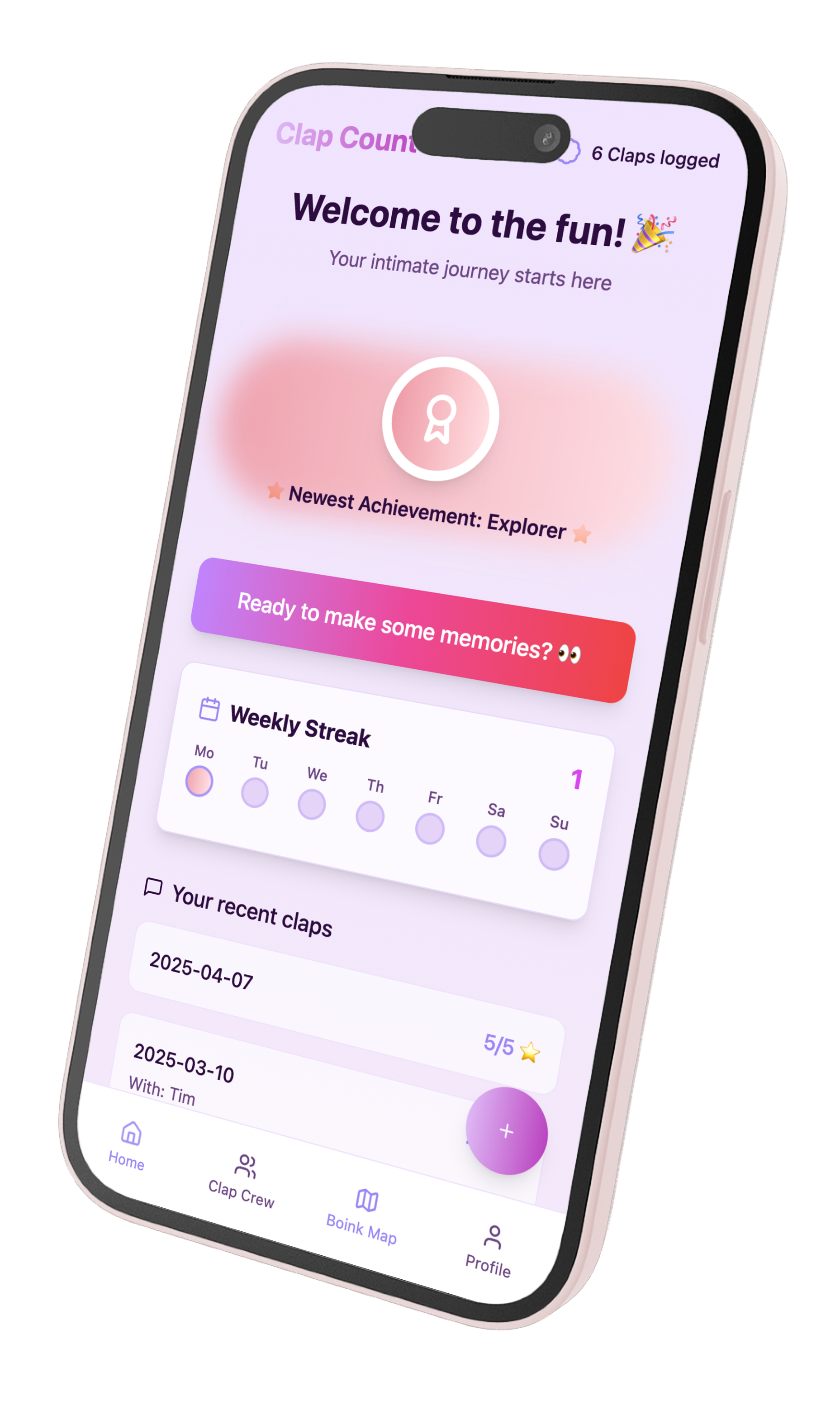 Clap Count App Home Screen